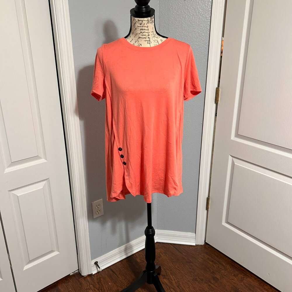 tunic style shirt Zenana Premium button detail